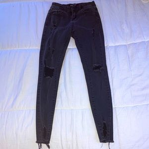 Womens black ripped skinny jeans size 00